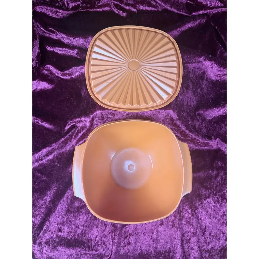 Vintage Tupperware Plastic Servalier Bowl Set – Harvest Colors Sunburst Lids